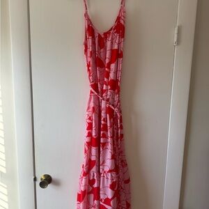 Sugarlips Red and White Floral Maxi Dress